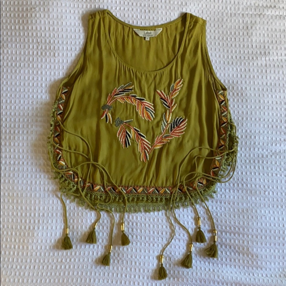 LABEL Ritu Kumar Embroidered Crop Tank